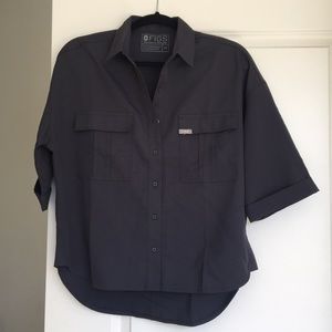 Figs Button down Scrub top